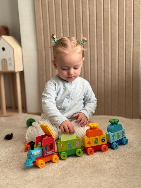 Набір Столик "Мультиплей Індиго 5 в 1" та стілець Poppet + Розвиваючий конструктор &laquo;Потяг із цифрами&raquo; Poppet PP-011I2 фото