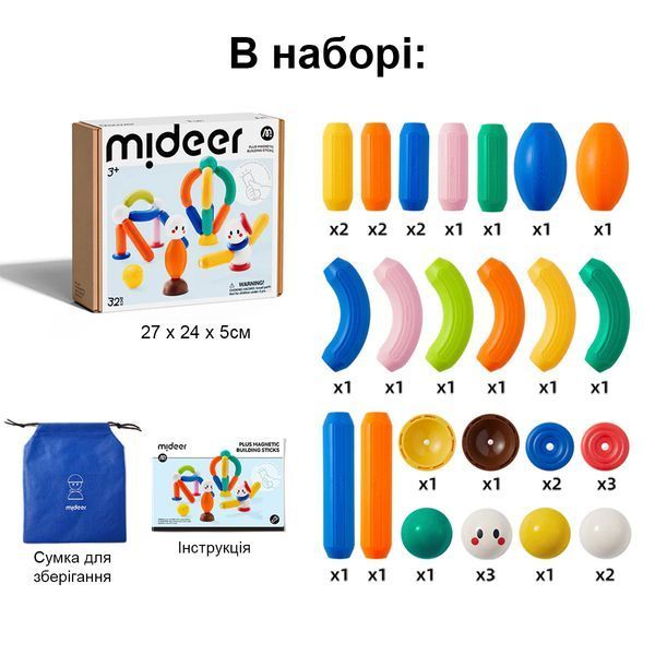 Набор строительные палочки Mideer MD1588 фото