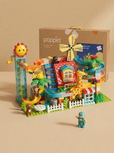 Розвиваючий конструктор &laquo;Великий парк розваг з гіркою&raquo;, 255 елементів Poppet PP-СT-013 фото
