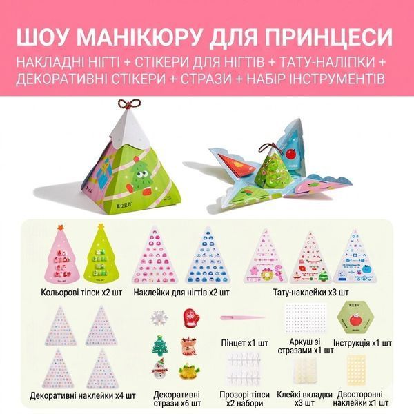 Набір для манікюру та тату "Новорічна ялинка" Jar Melo JM77790 фото