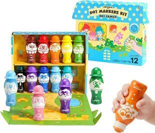 Набір точкових маркерів "Весела родина" крапок 12 кольорів Dot Painting Jar Melo JA99520 фото